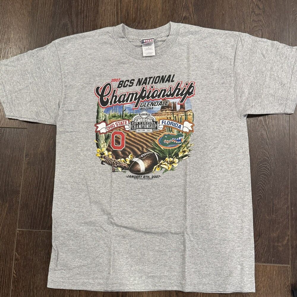 2007 BCS Championship T-Shirt; Ohio State Buckeyes V Florida; Men’s Sz L
